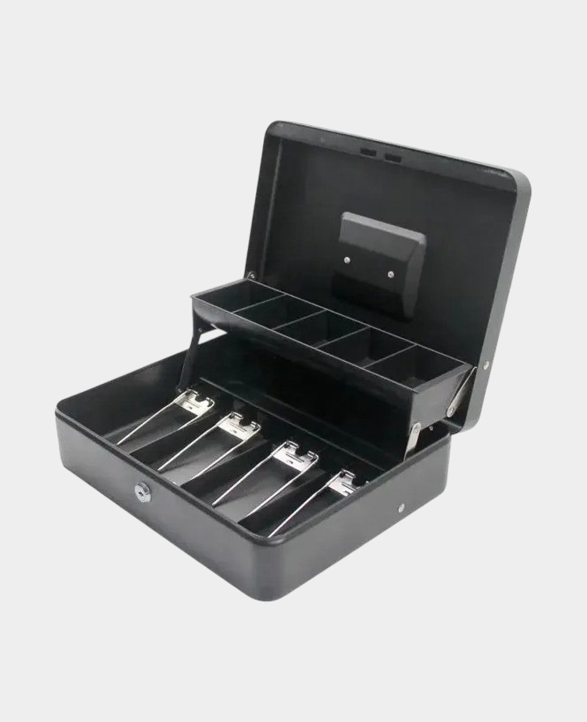 (30x25x9cm) Metal Cash Box with Coin Tray