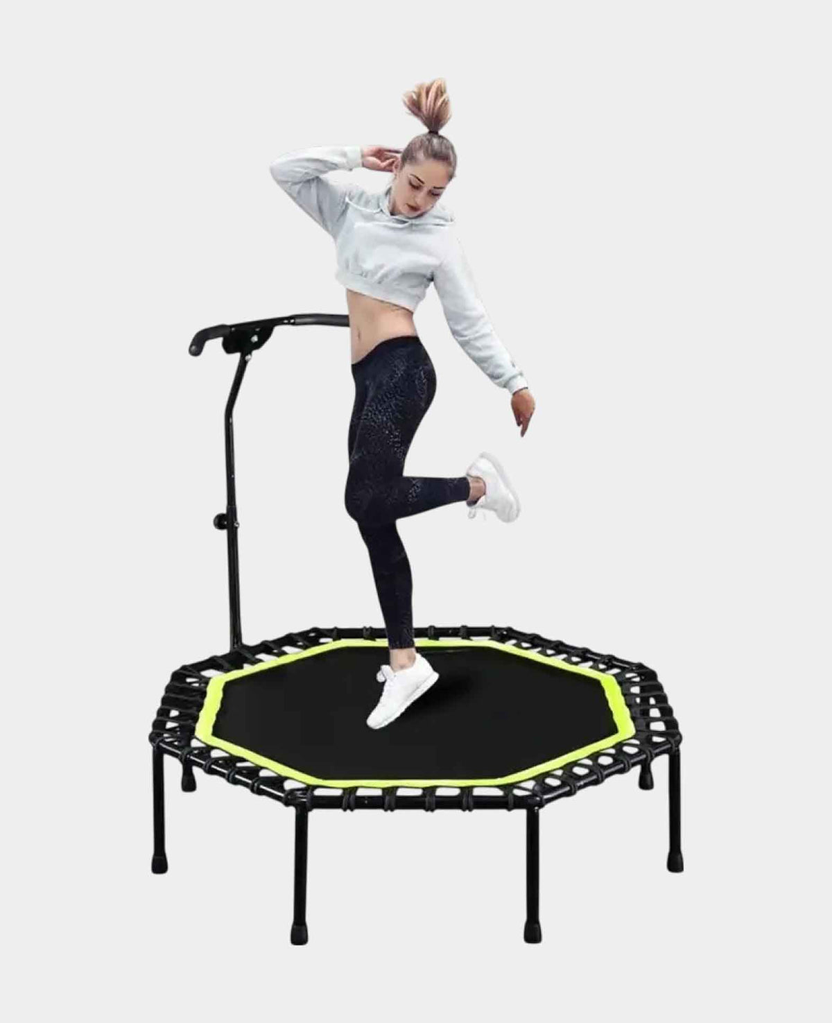 Jumping Fitness Trampolin Aerobic Rebounder Sport mit Haltegriff