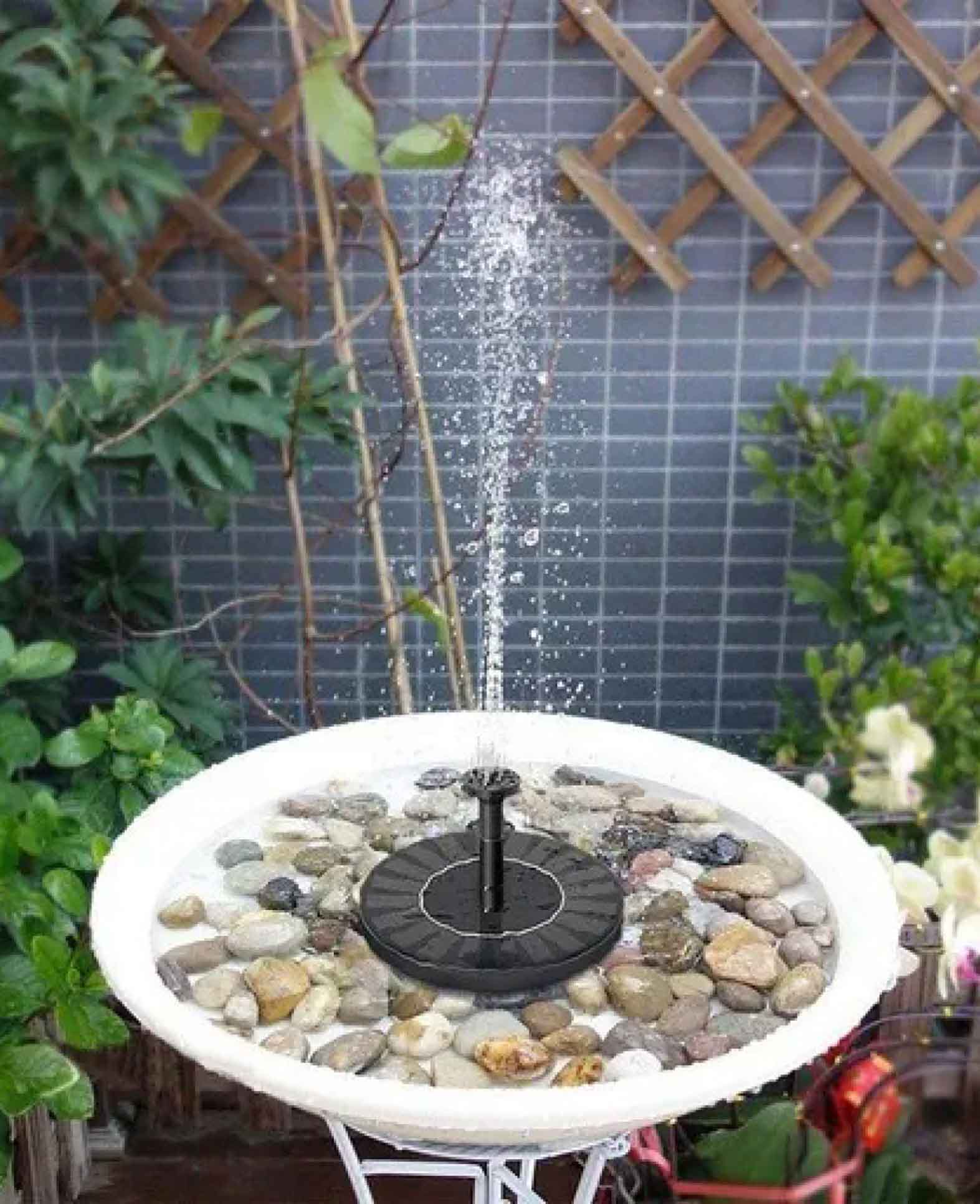 (Ø16cm) Schwimmender Solar Springbrunnen Vogel Bad Gartenteich Fontäne