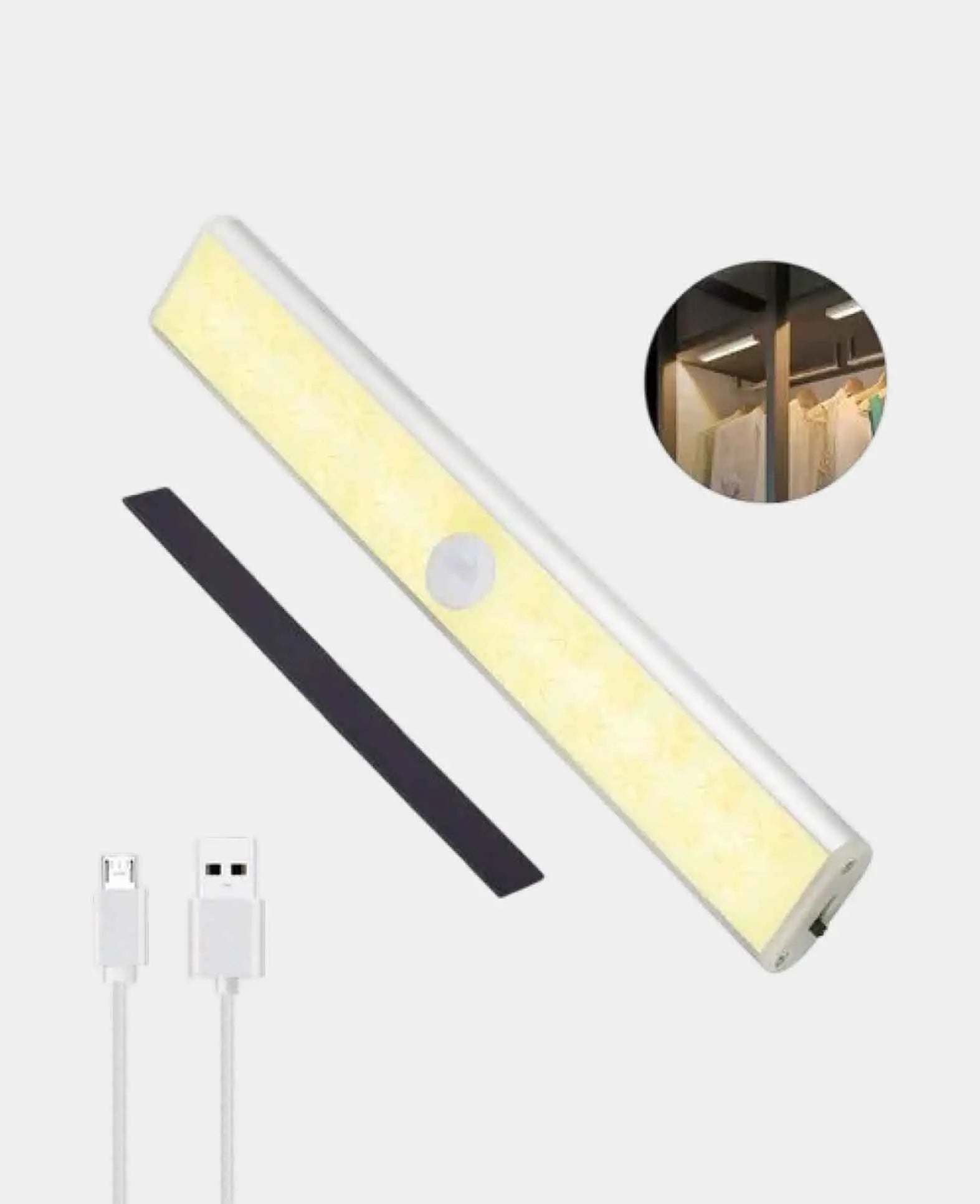 (19cm) 24 LED Light Strip Magnetic USB Lamp Cabinet Lighting