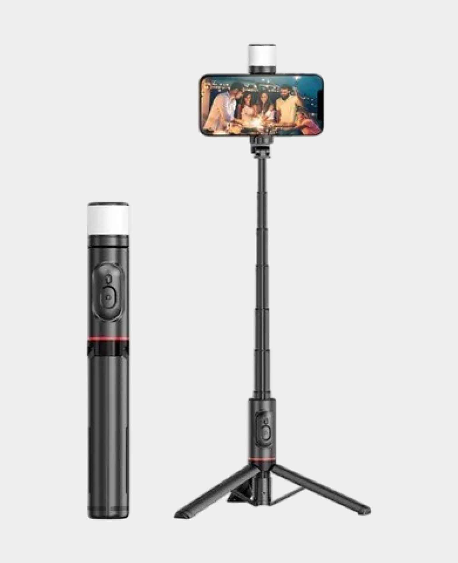 (75cm) Selfie Stick Tripod Dreibein Stativ Halterung mit LED Beleuchtu