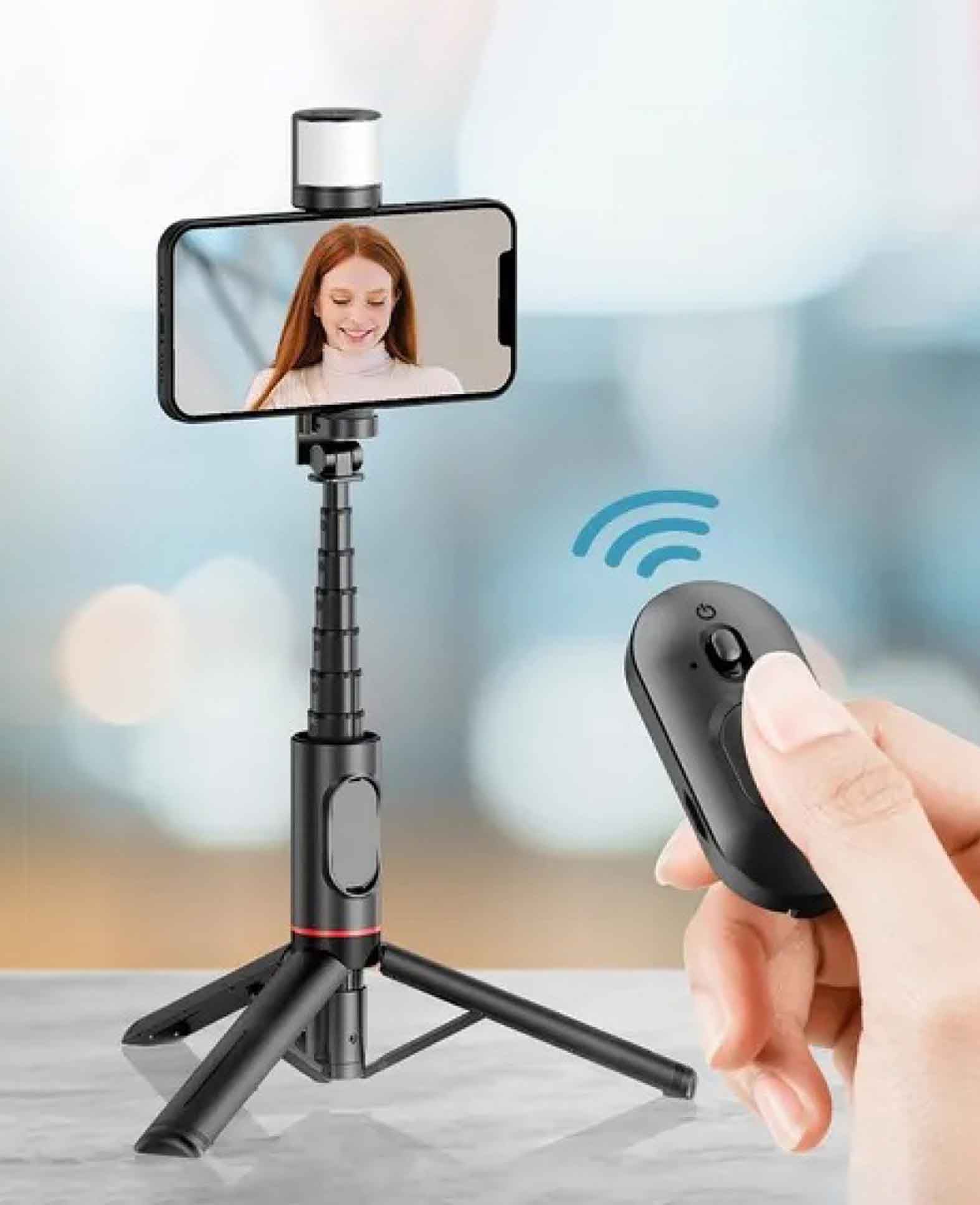(75cm) Selfie Stick Tripod Dreibein Stativ Halterung mit LED Beleuchtu