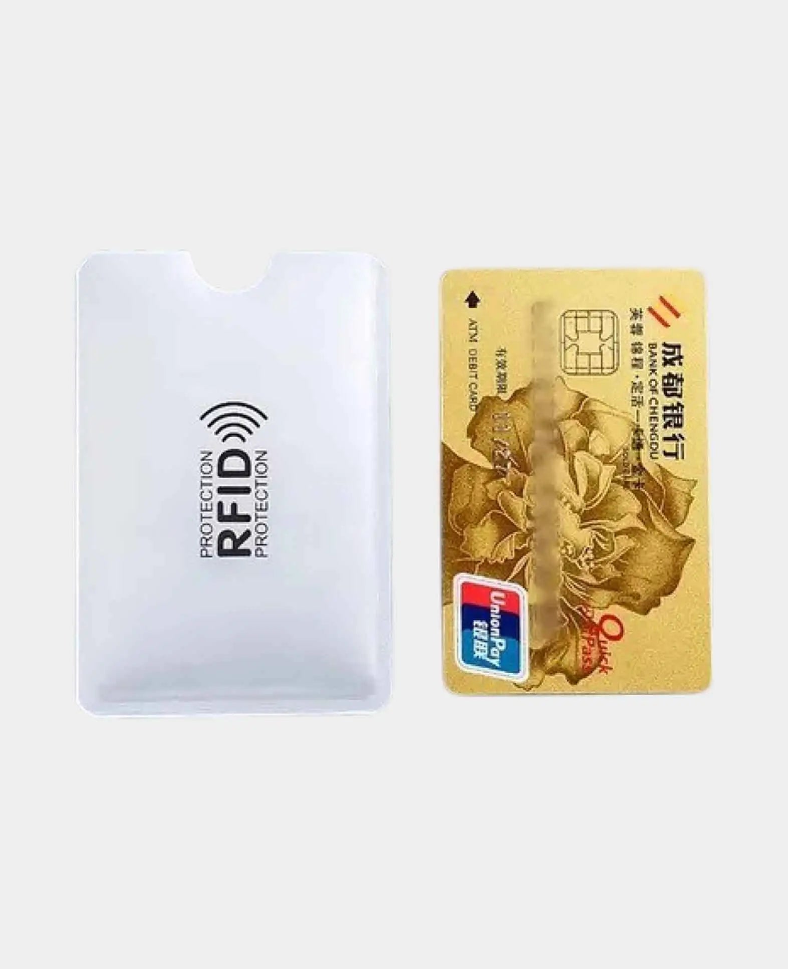 (Set of 10) RFID Blocker Credit Card Bank Card Protection Sleeve - Silver
