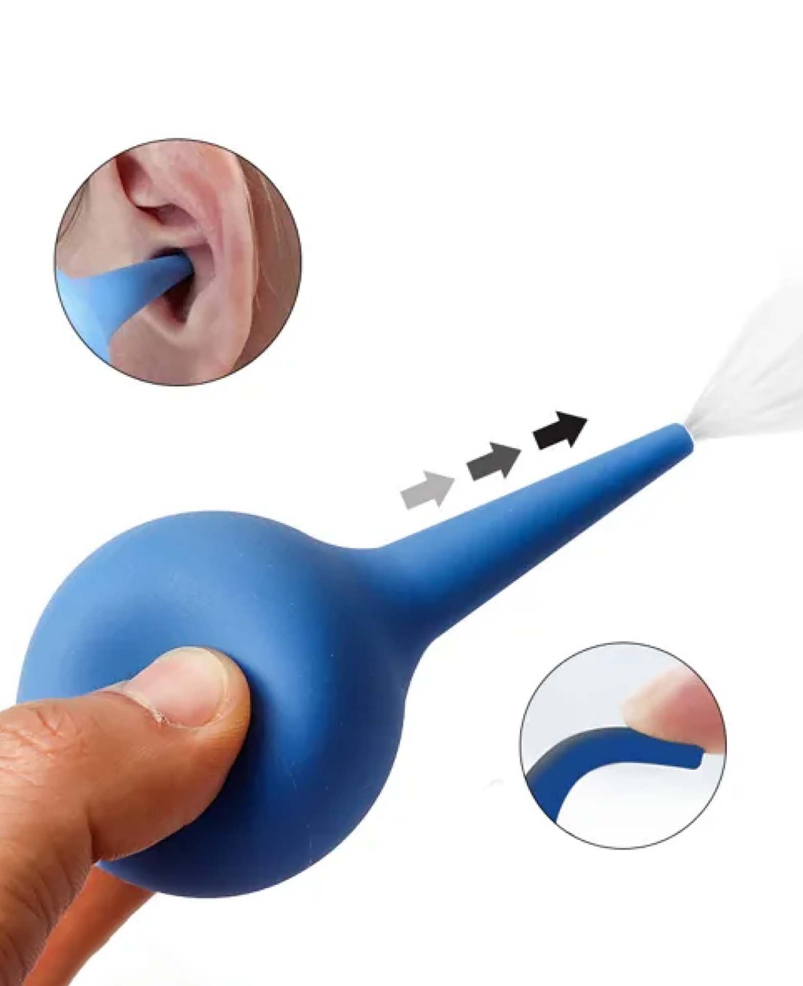 Silicone Ear Cleaner Bulb Syringe Reusable Earwax E