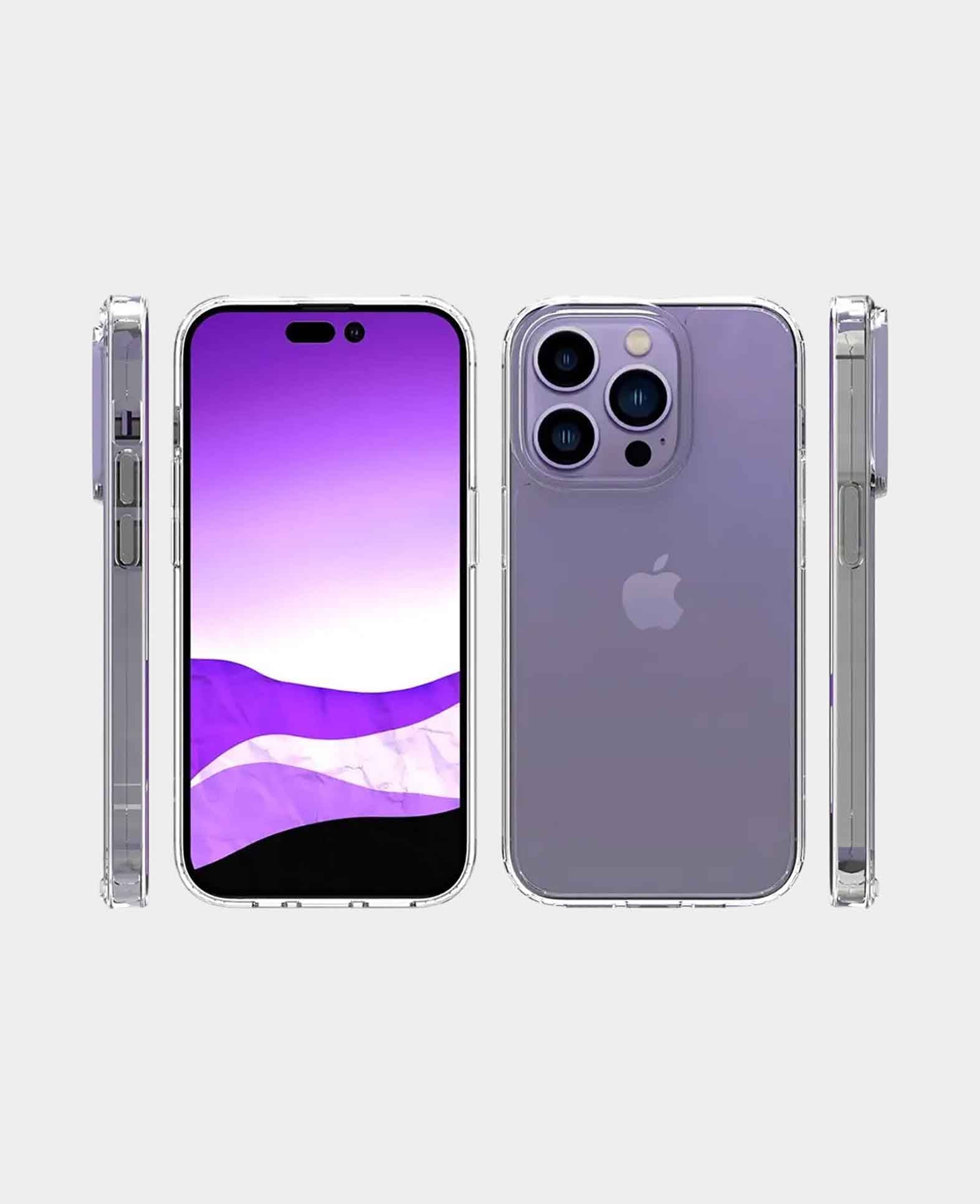 iPhone 14 Pro Hybrid Hülle TPU Bumper mit Acryl Rückseite - Transparen