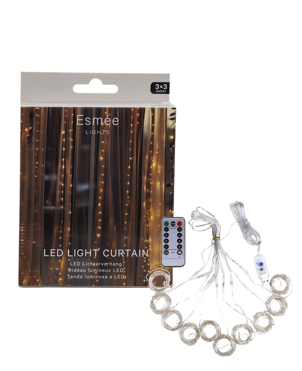 (3x3m) 300 LED Guirlande Lumineuse Rideau Déco USB