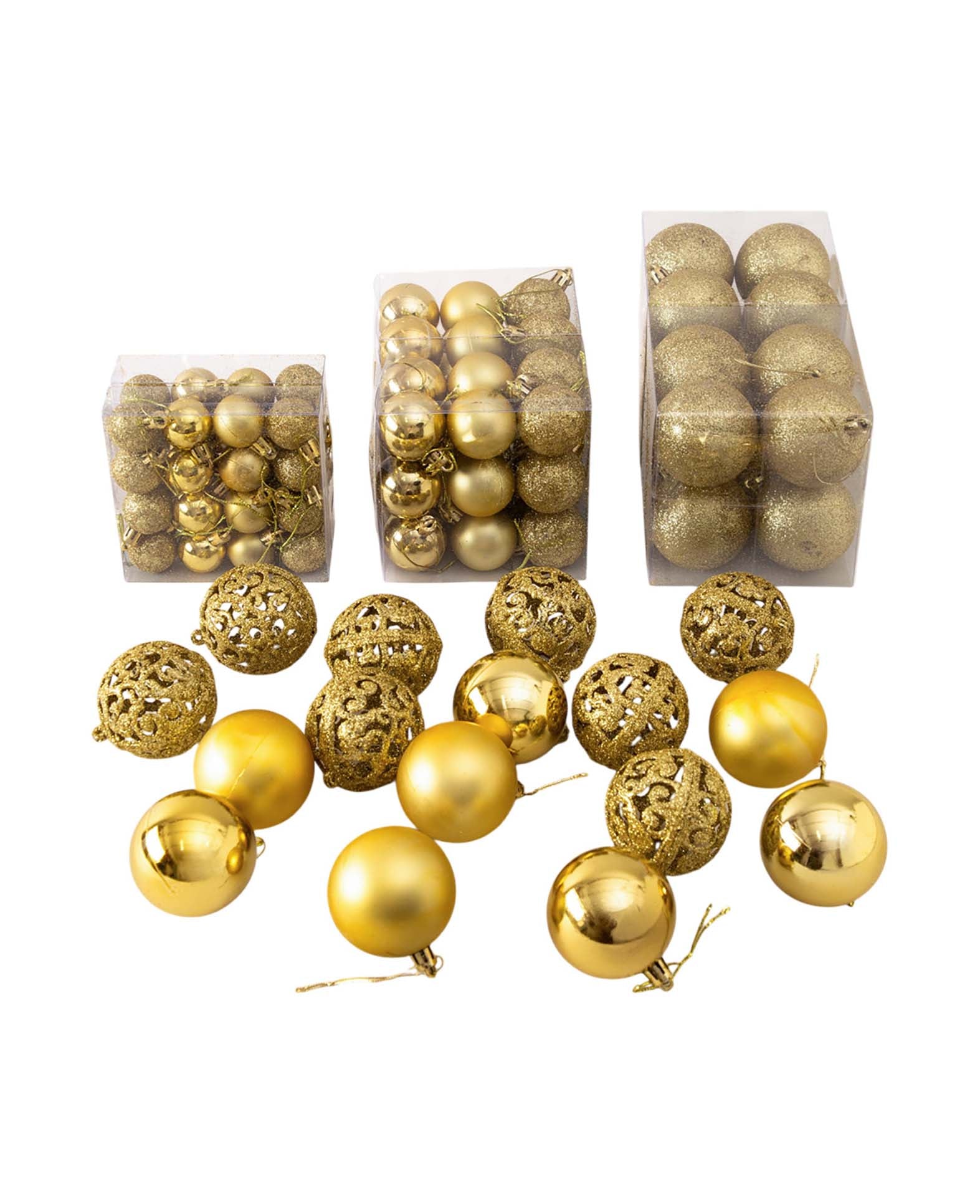 Christbaum Schmuck Weihnachtskugeln - Gold, 100 Stk.