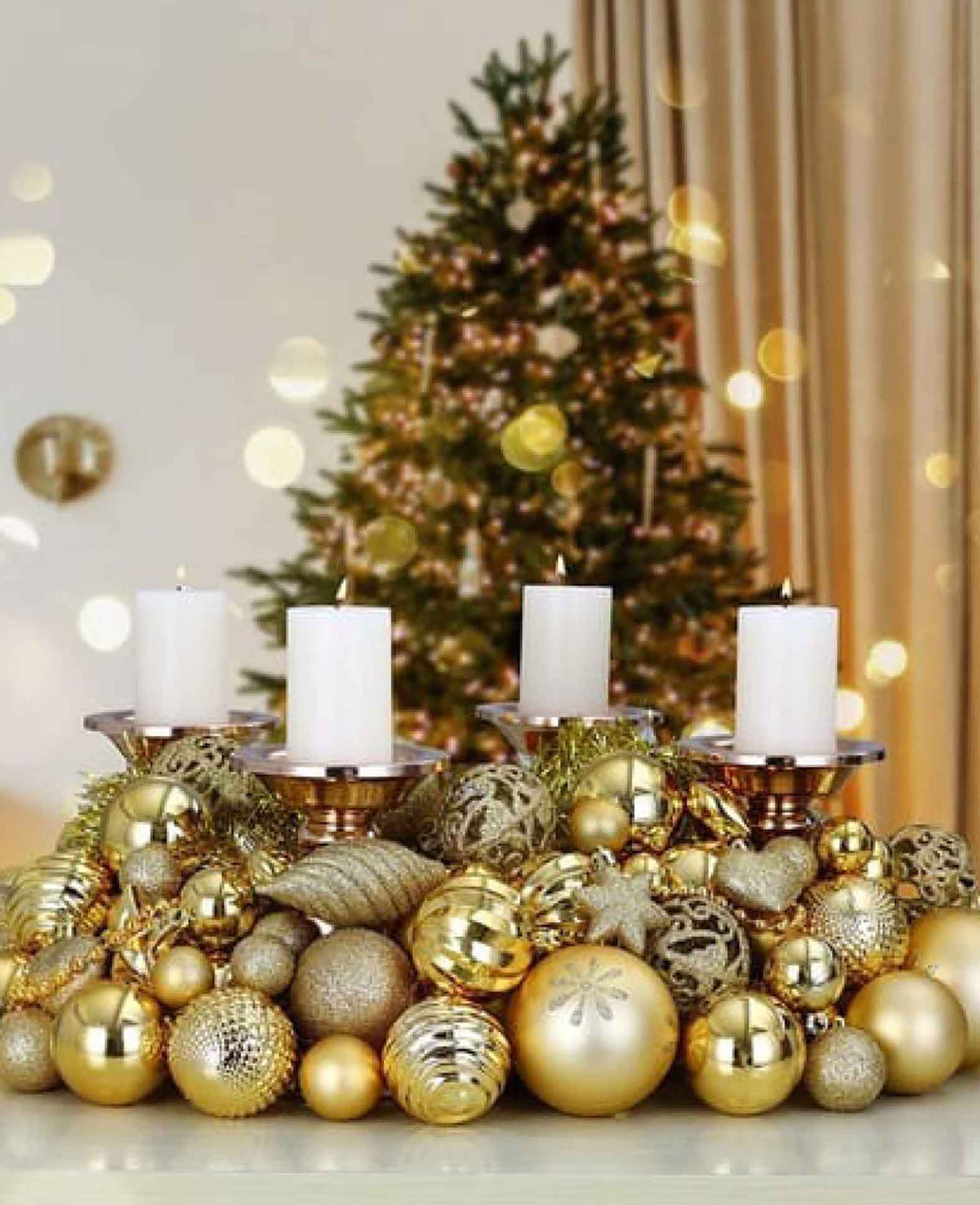 Christbaum Schmuck Weihnachtskugeln - Gold, 100 Stk.