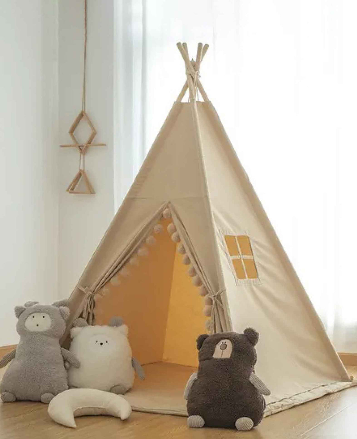 (120x150cm) Kinder Spieltipi Indoor Spielzelt mit Fenster - B