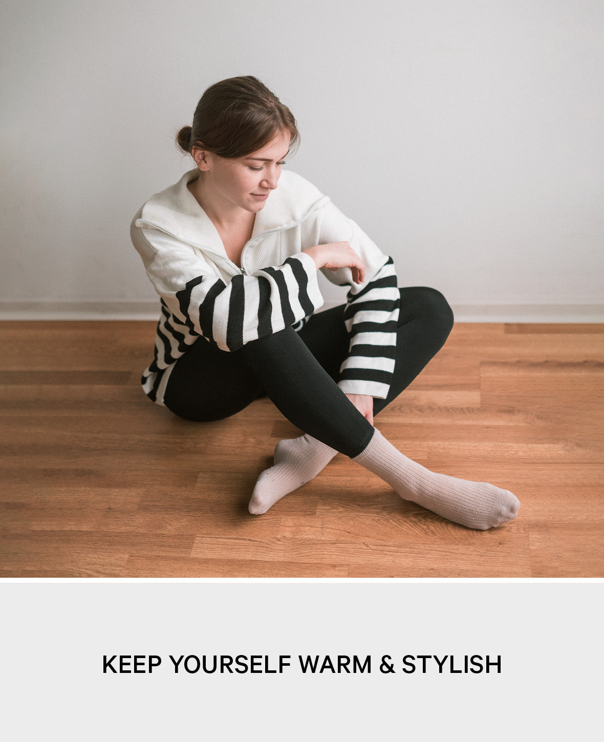 Warm Women's Winter Leggings Plush Lined (One Size) - Black