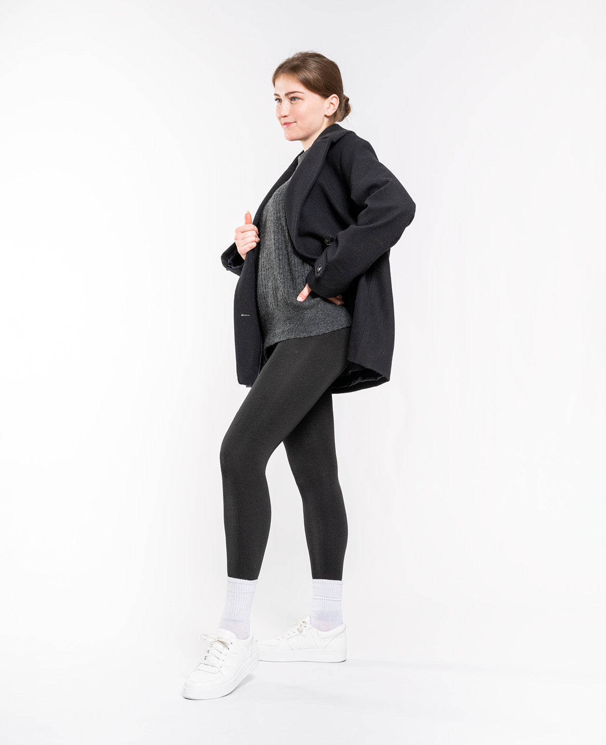 Warm Women's Winter Leggings Plush Lined (One Size) - Black