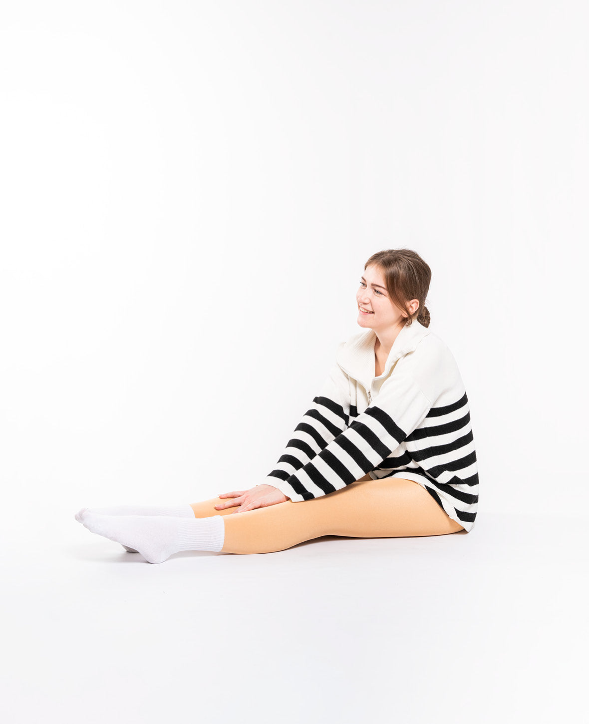 Warme Damen Winter Leggings Plüsch gefüttert (One Size) - Nude