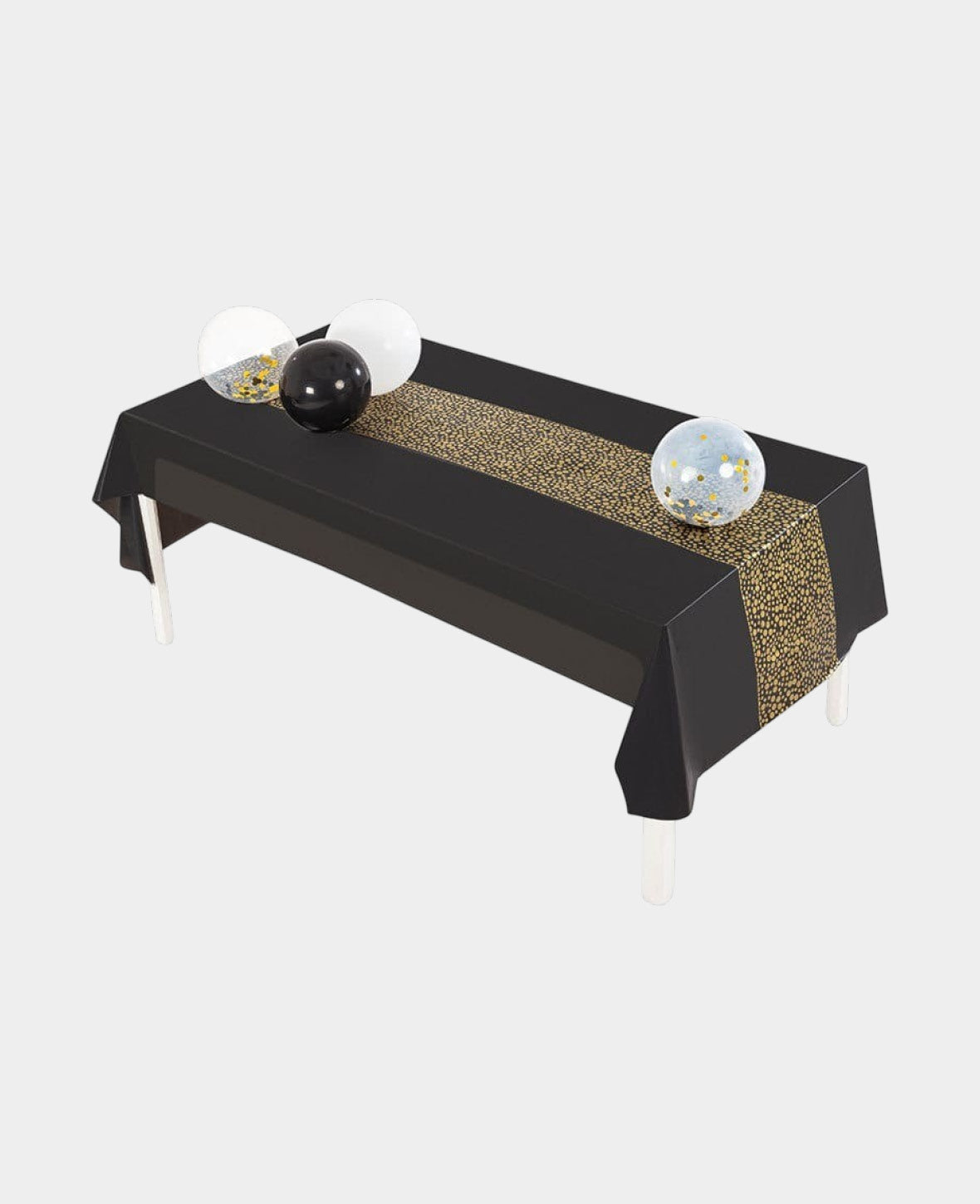 Nappe Décorative à Pois - Noir / Doré, 271x137cm