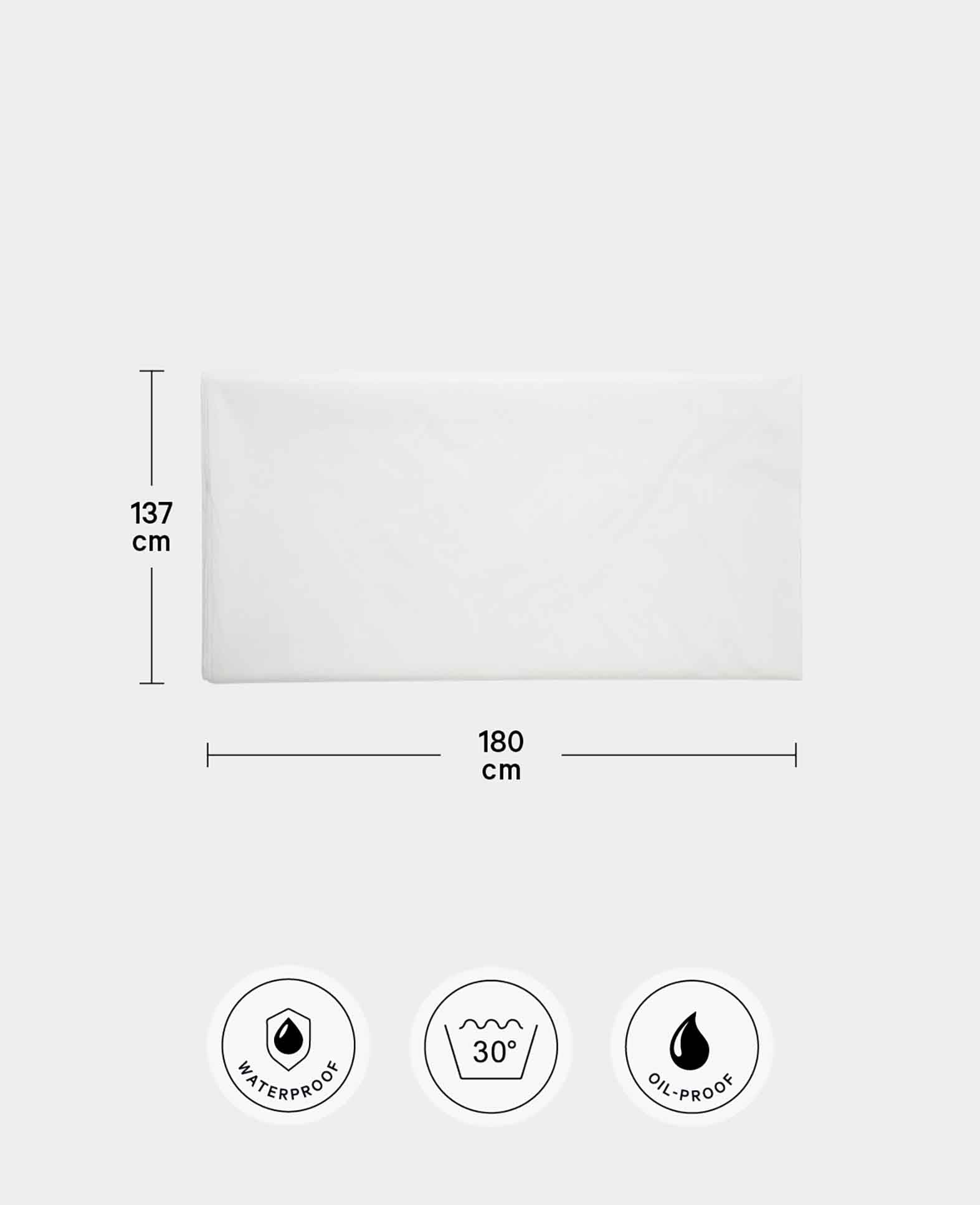 Deko Folien Tischdecke Party Tisch Tuch Uni Design - Weiss, 180x137cm