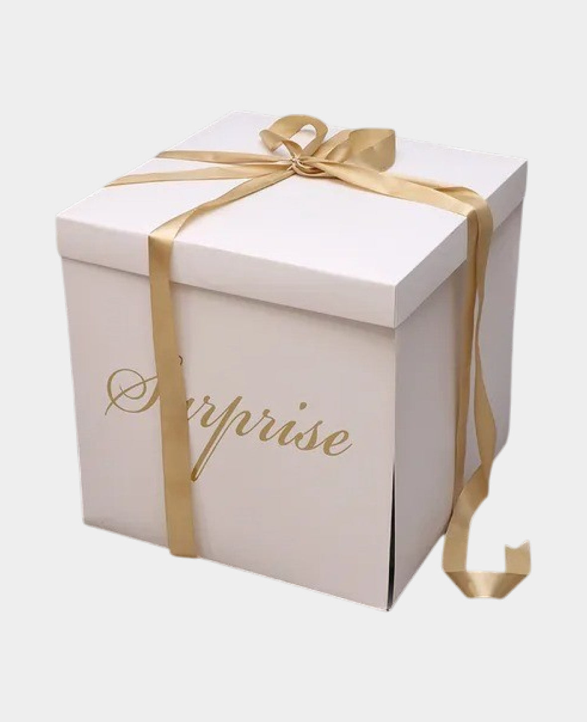 Surprise Gift Box - White / Gold, 50x50x50cm
