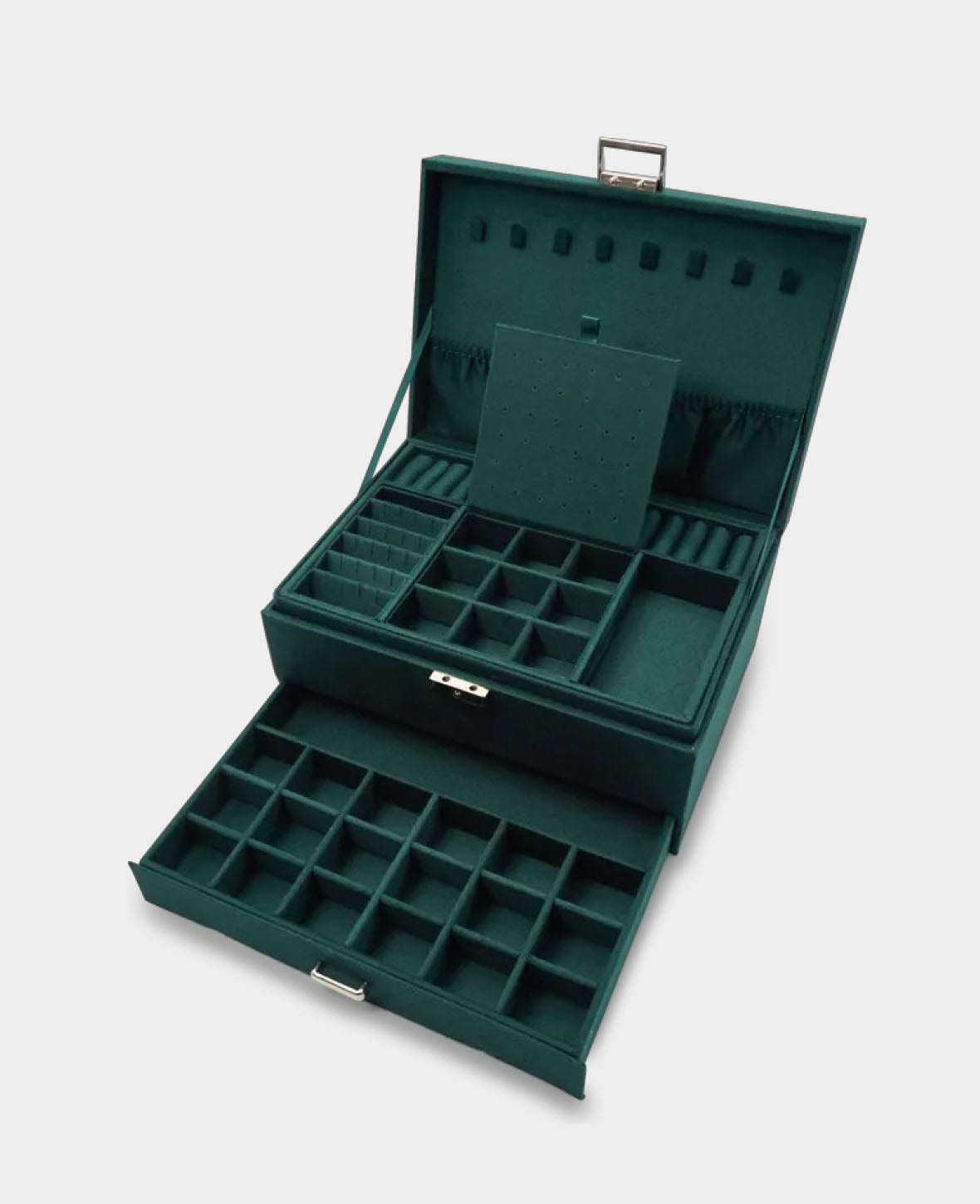 Flannel Jewelry Box with Lock Storage Box Organizer for Ri
