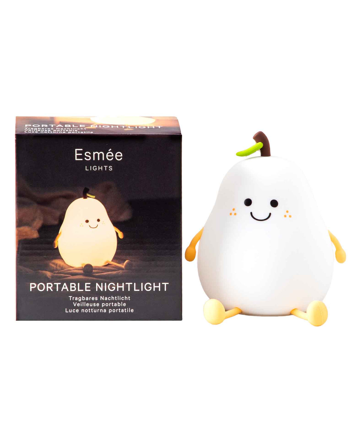 USB Silicone Pear Children's Night Light LED Mood Lamp with Touch