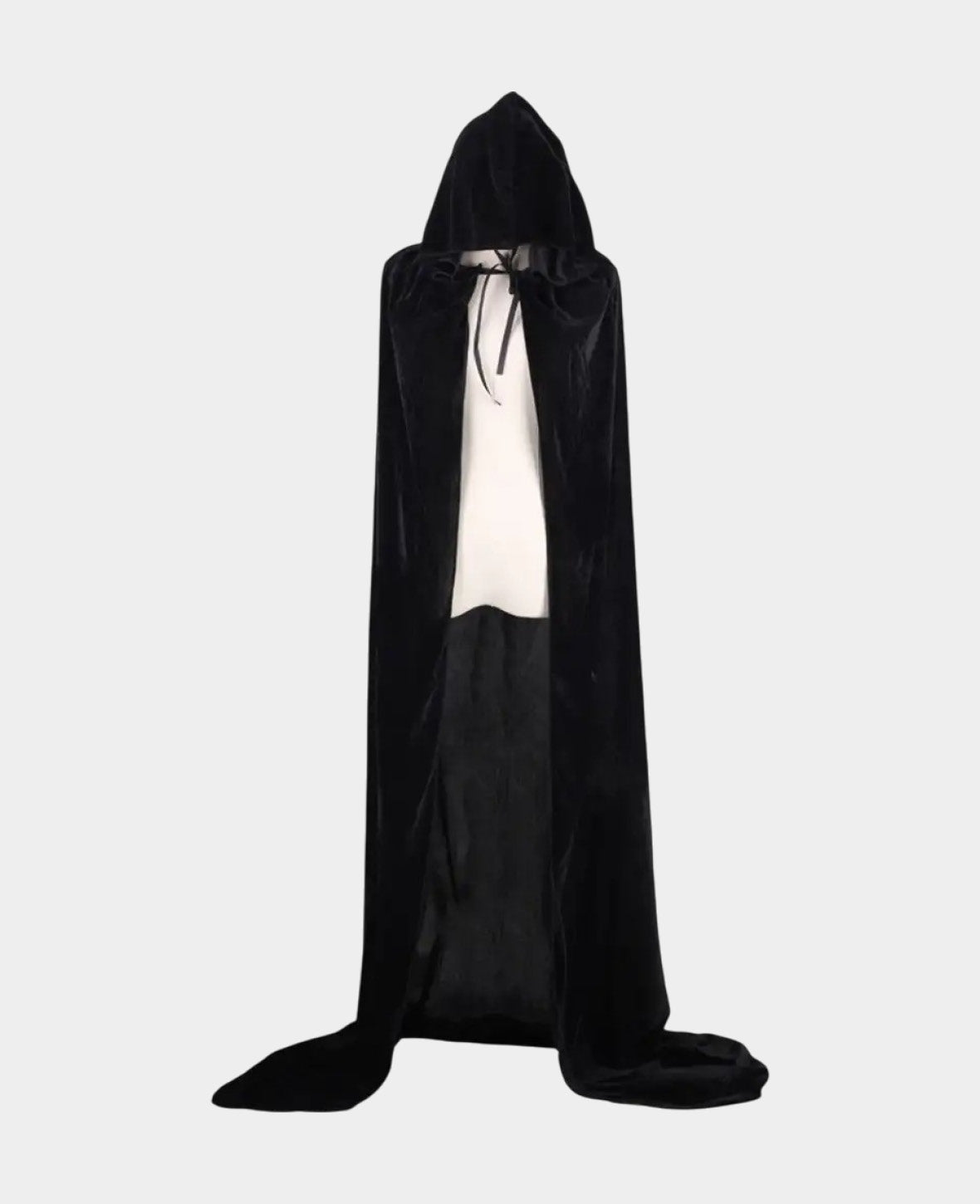 Fasnachts Erwachsenen Kostüm Vampir Cape Umhang mit Kapuze, Schwarz, 165cm
