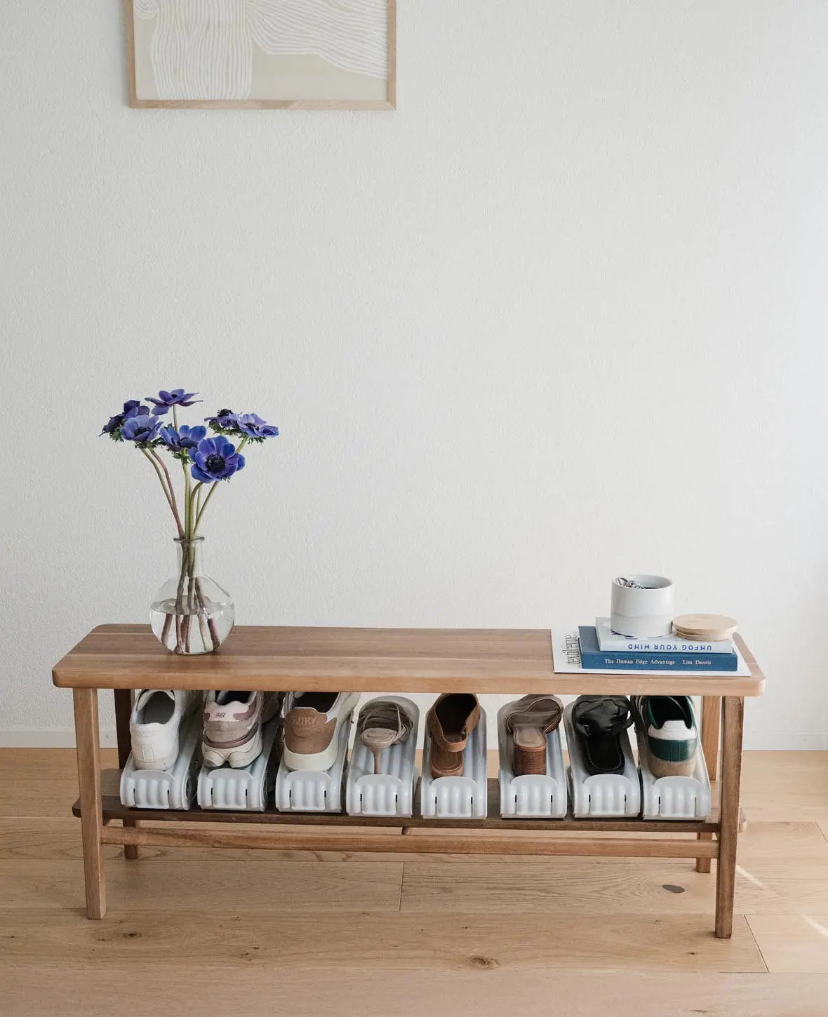 (Lot de 8) Organisateur de chaussures peu encombrant Support à chaussures réglable en hauteur