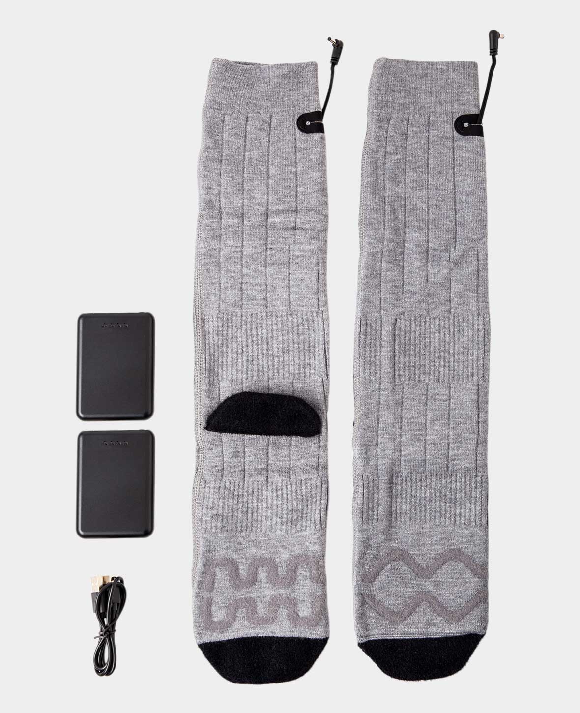 (1 Pair) Heated Cotton Socks Outdoor Foot Warmer with Battery and 3
