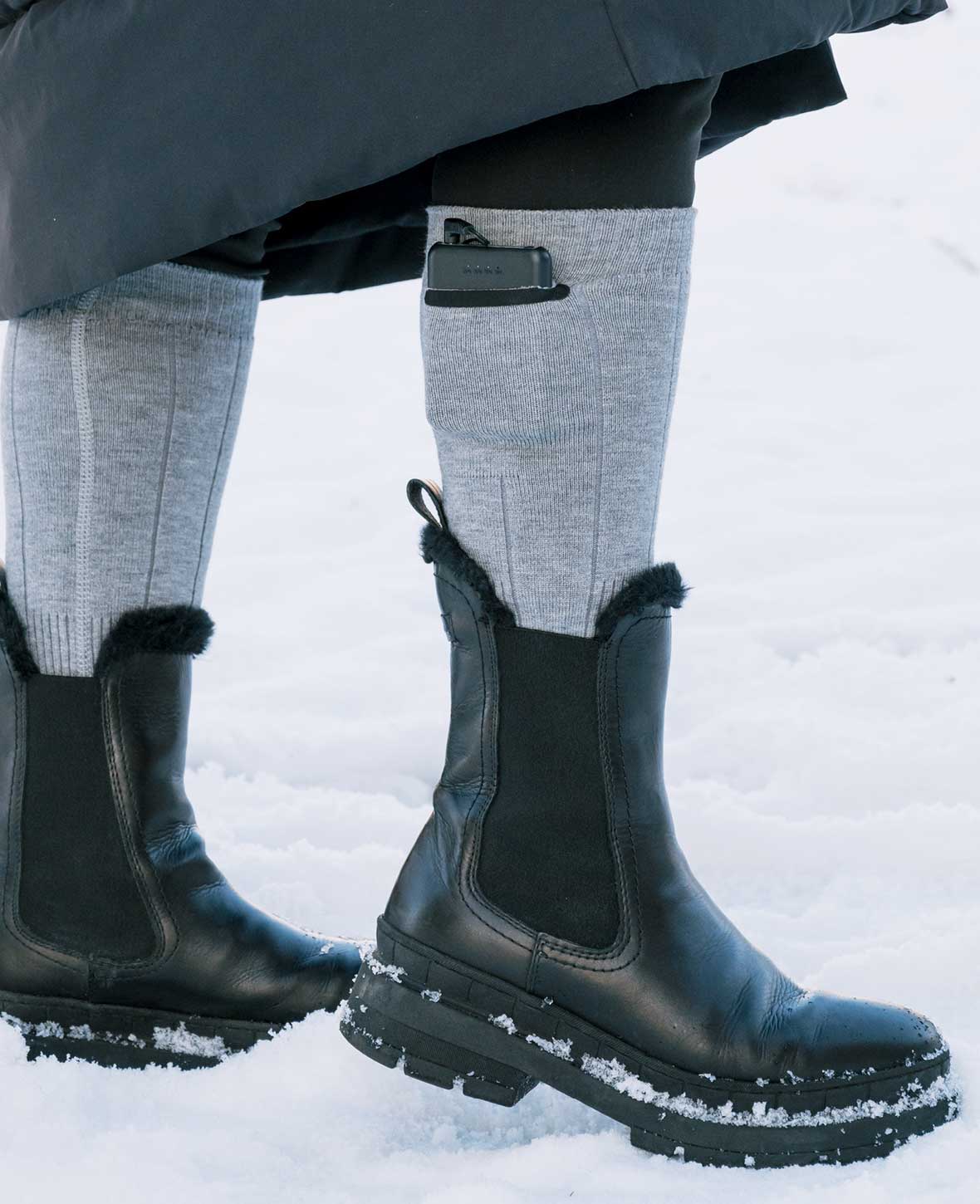 (1 Pair) Heated Cotton Socks Outdoor Foot Warmer with Battery and 3