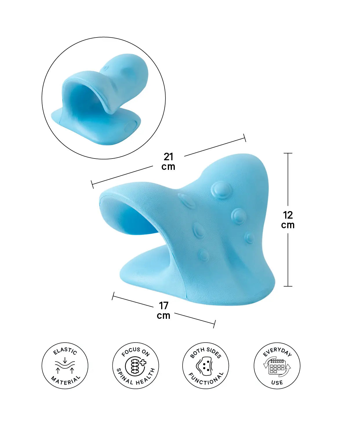 Neck Massage Pillow Cervical Spine Relaxation - Blue