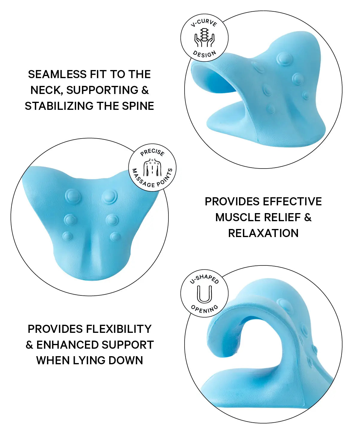 Neck Massage Pillow Cervical Spine Relaxation - Blue