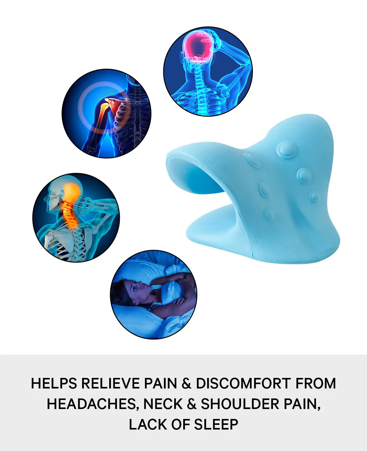 Neck Massage Pillow Cervical Spine Relaxation - Blue