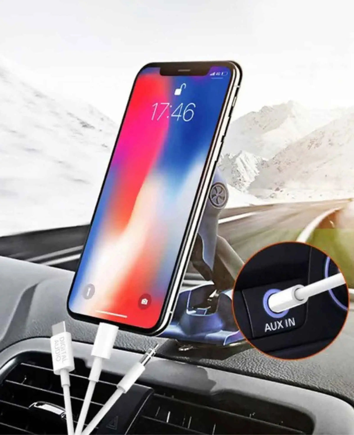 (120cm) 3-in-1 Lightning / 3.5mm AUX / USB C to 3.5mm AUX Music Adapter