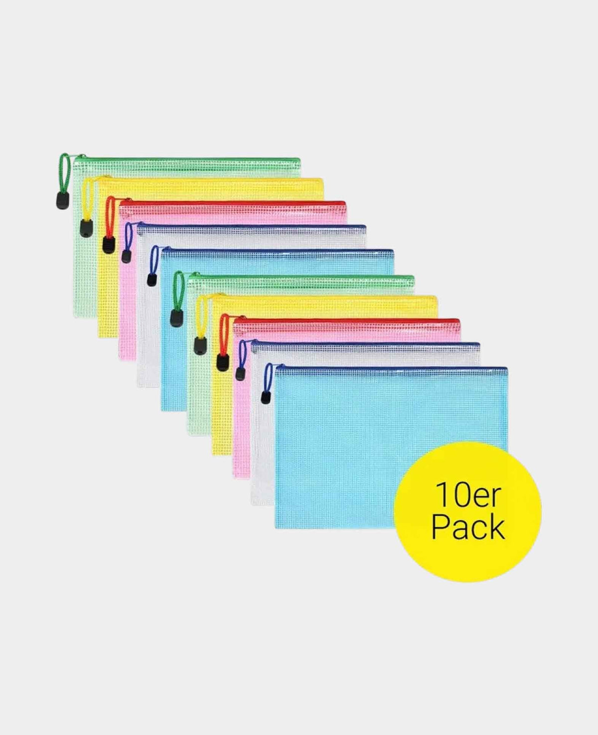 Tear-resistant A3 Document Pouch Zipper Folder, 10 pcs.