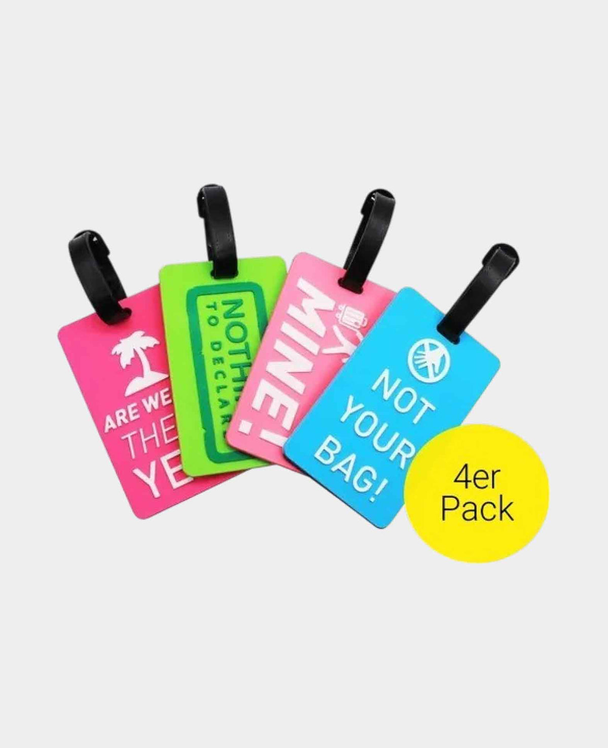(4-piece set) Silicone Luggage Tags with Address Label