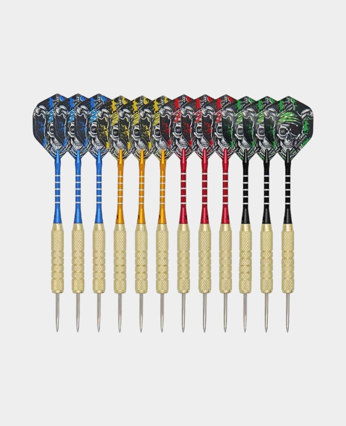 Steeldart Pfeile Totenkopf Wurf Flights Dart Kit - Bunt, 12 Stk.