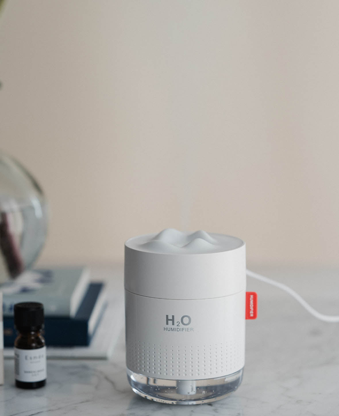USB Luftbefeuchter Aroma Öl Diffuser mit LED Beleuchtung, Weiss, 500 ml