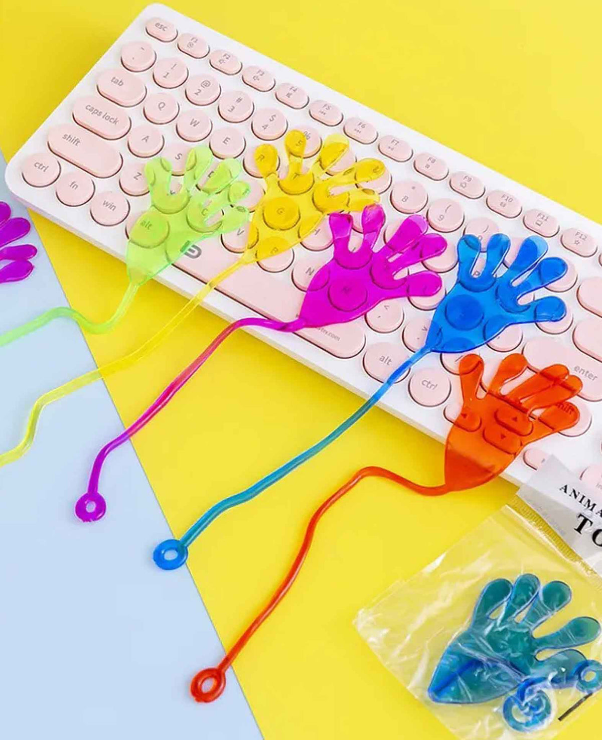 Klatschhand Klebe Spielzeug Glibber Fensterläufer - Assortiert, 12 Stk.
