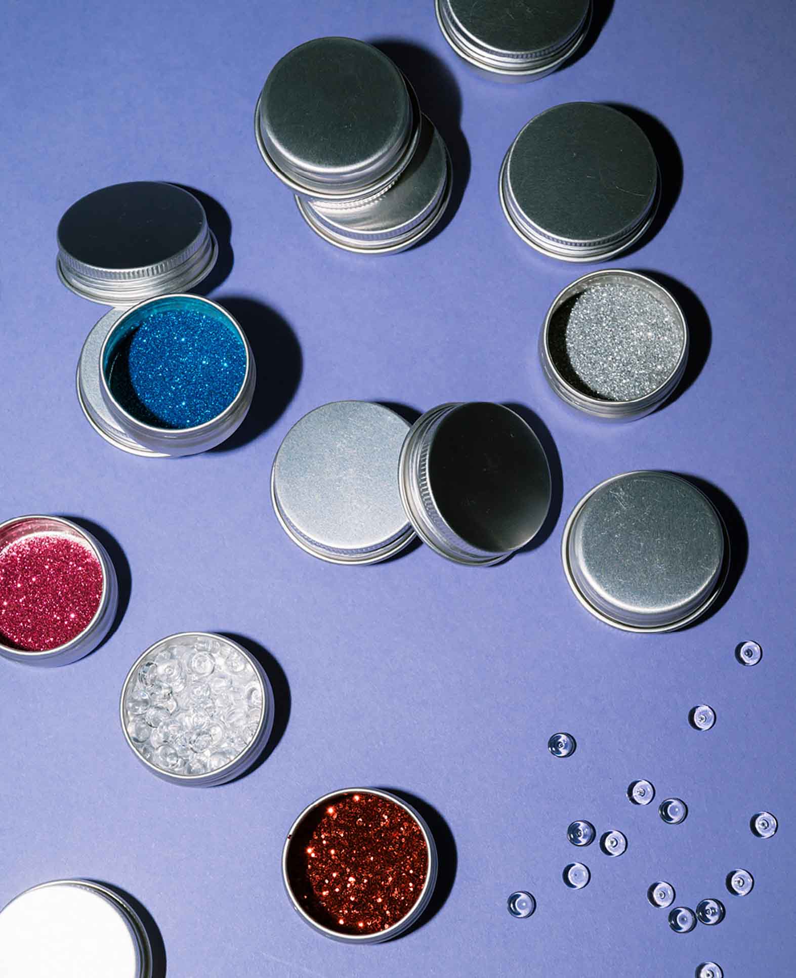 Récipient cosmétique rechargeable en aluminium, 10 g - Argent, 20 pièces