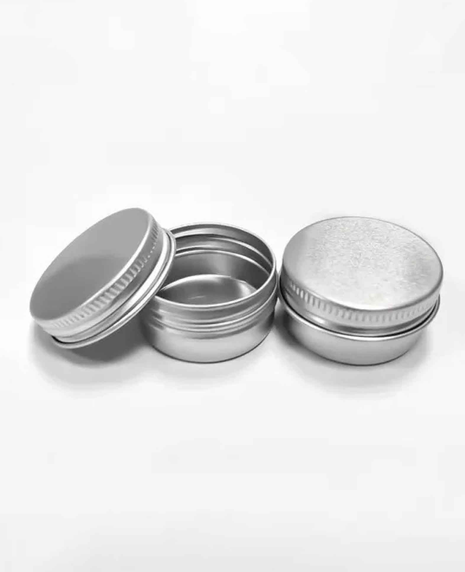 Récipient cosmétique rechargeable en aluminium, 10 g - Argent, 20 pièces