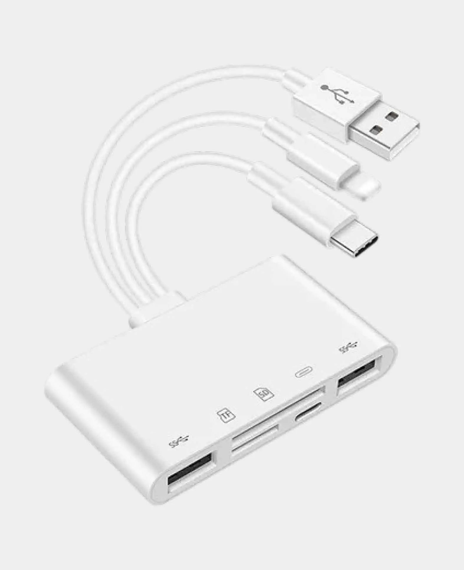 (10cm) Lightning / USB A / USB C to SD / Micro SD Card Reader / D