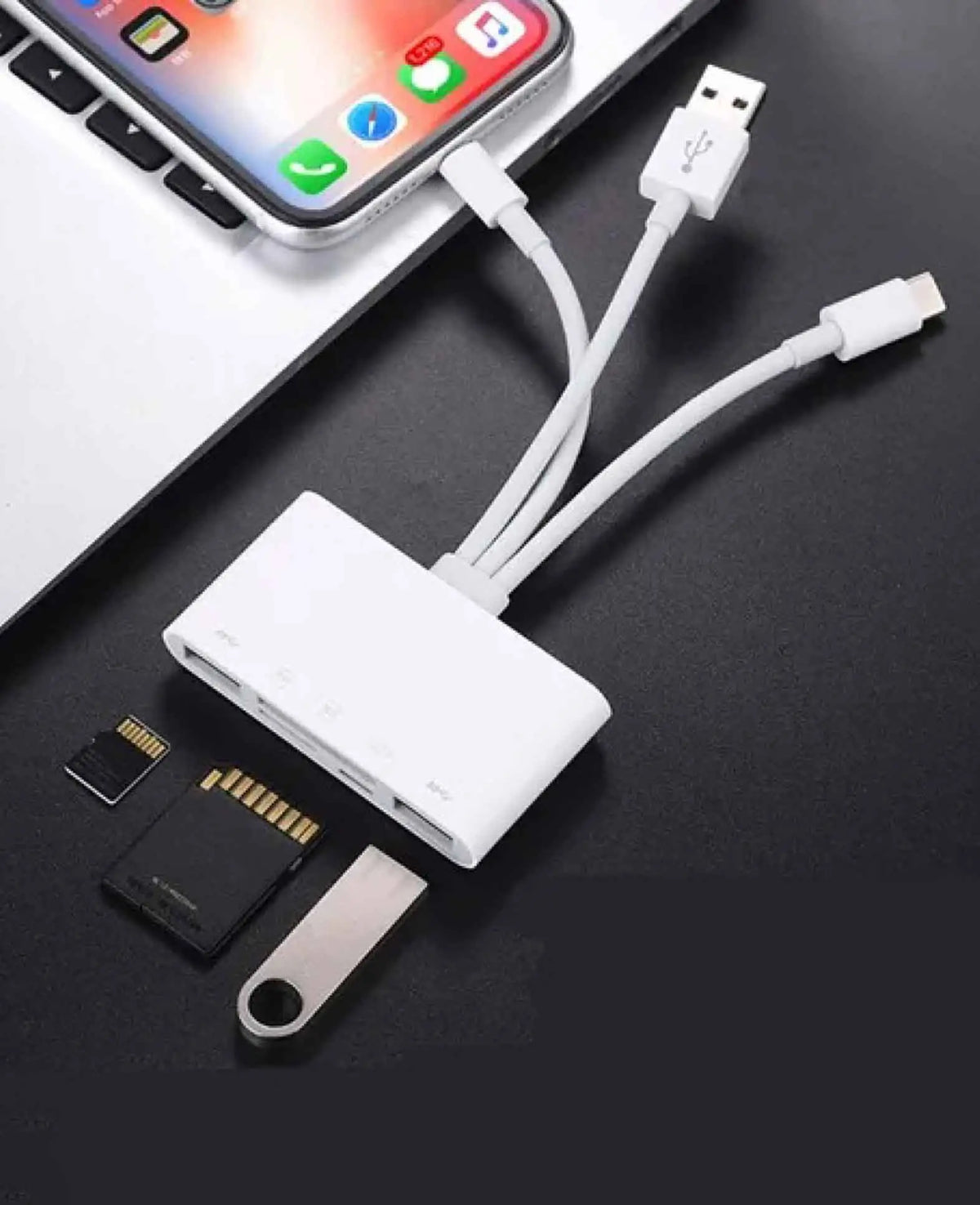 (10cm) Lightning / USB A / USB C to SD / Micro SD Card Reader / D