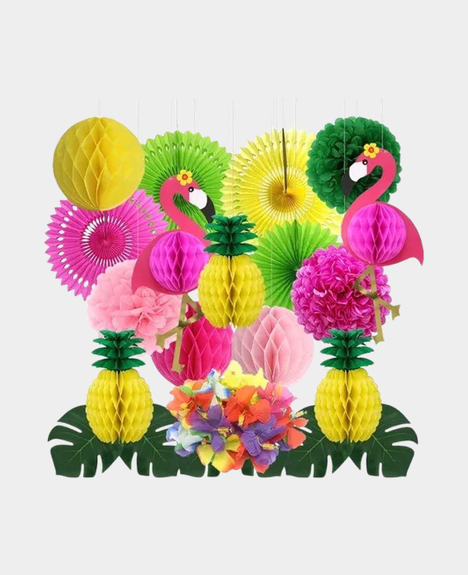 Kit déco Flamant rose & Ananas – Parfait pour les fêtes d'été