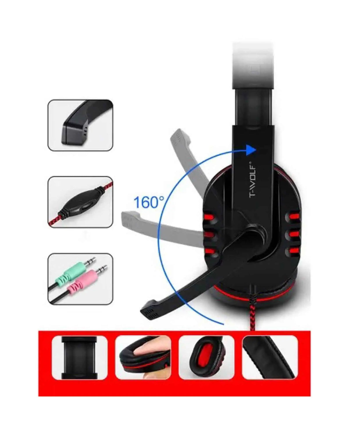 Kit Combo Gaming 4 en 1 avec souris / casque / tapis de souris / clavier RVB