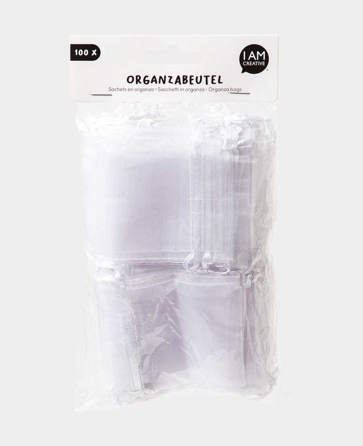 Organza Bags Decorative Gift Pouch - White, 7x9 cm, 100 pcs.