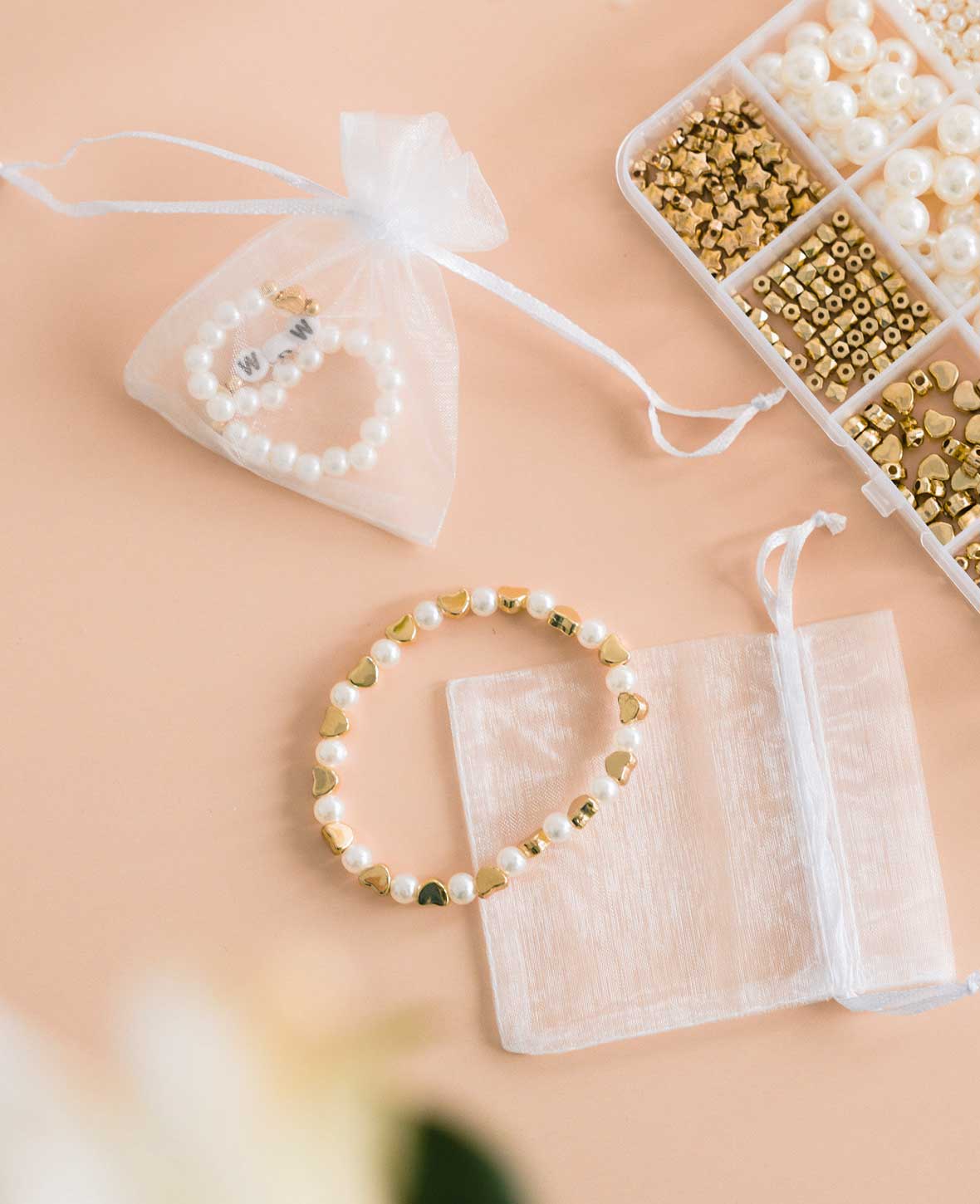 Organza Bags Decorative Gift Pouch - White, 7x9 cm, 100 pcs.