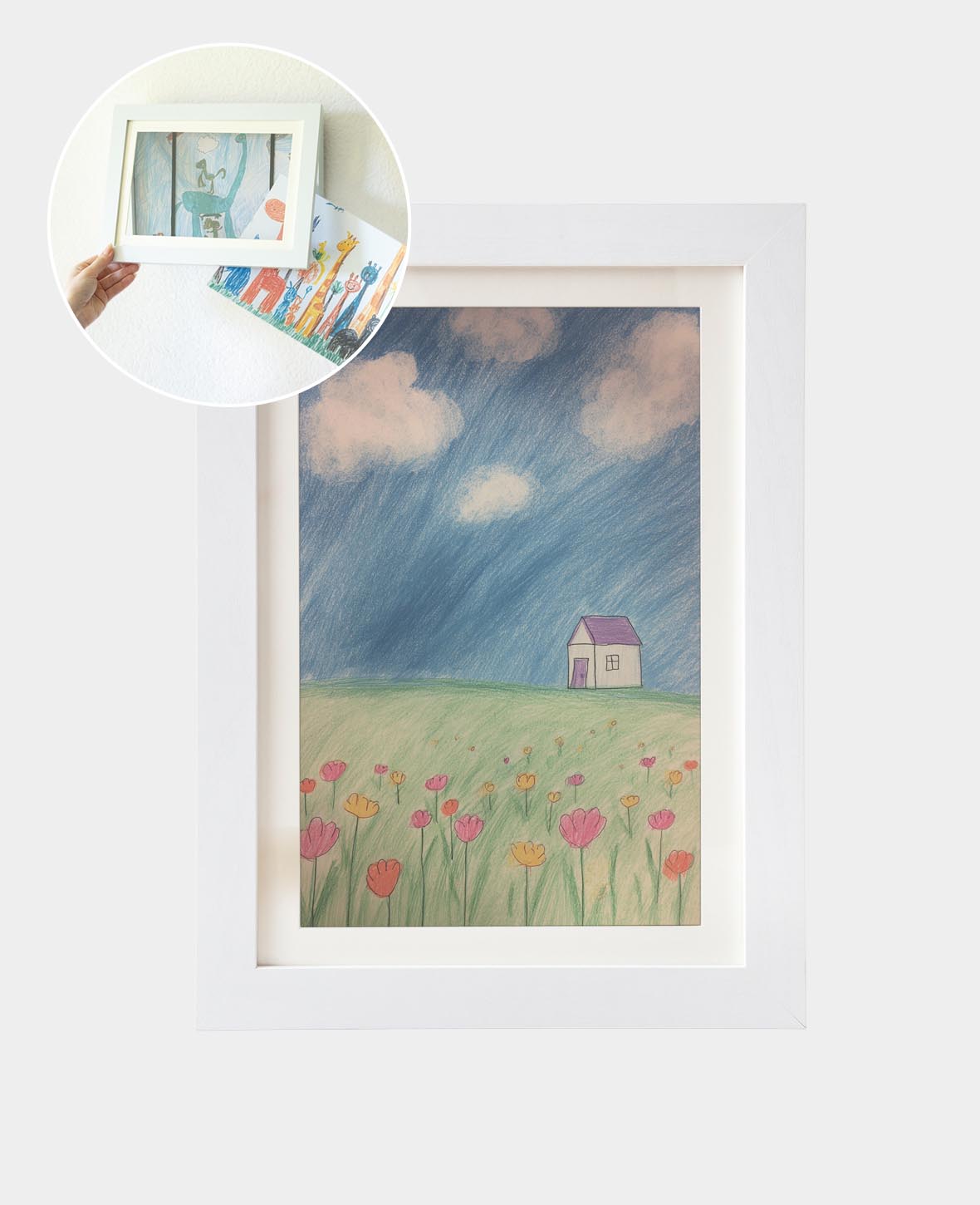 (34x25.5cm) Refillable Wooden Picture Frame Foldable Decorative Photo Frame w