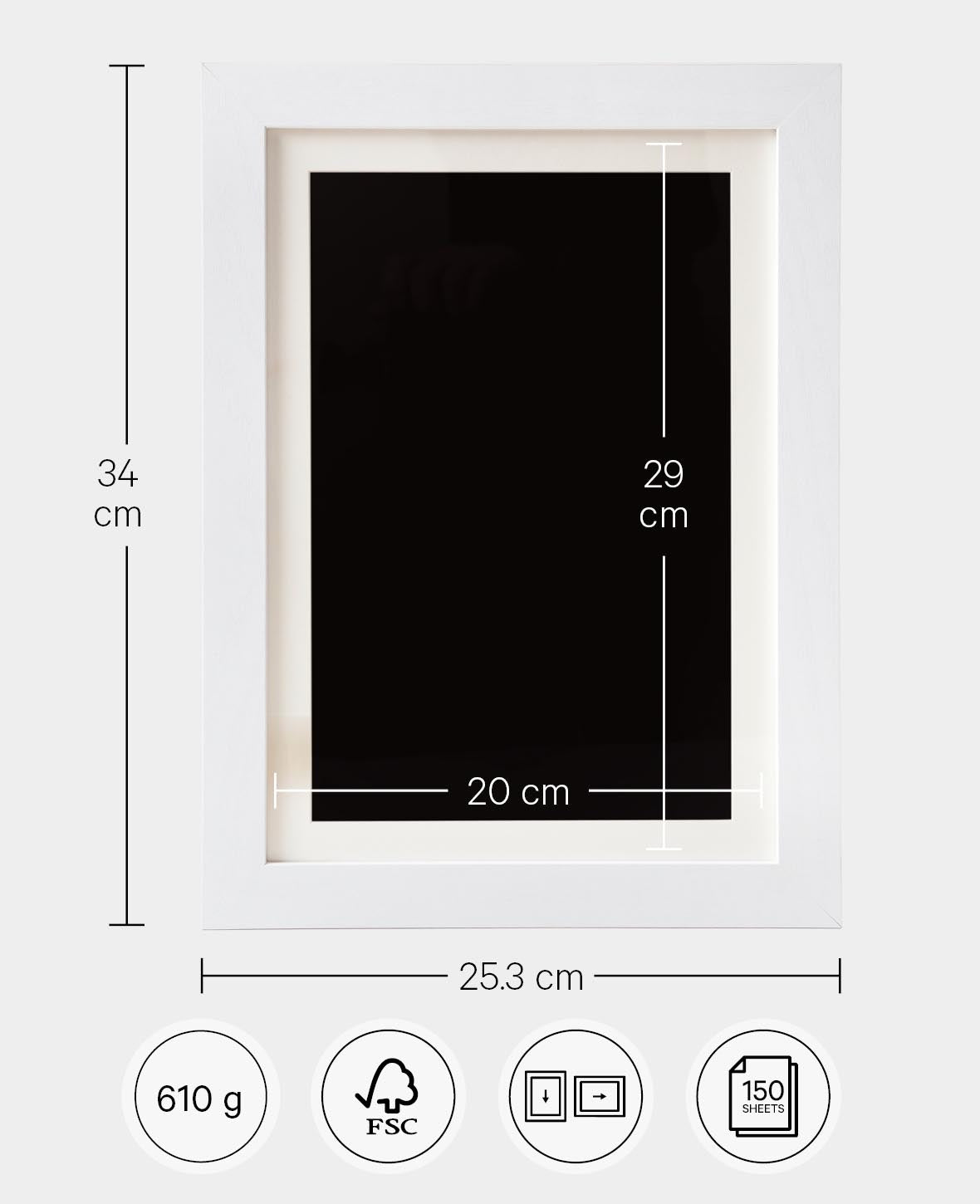 (34x25.5cm) Refillable Wooden Picture Frame Foldable Decorative Photo Frame w