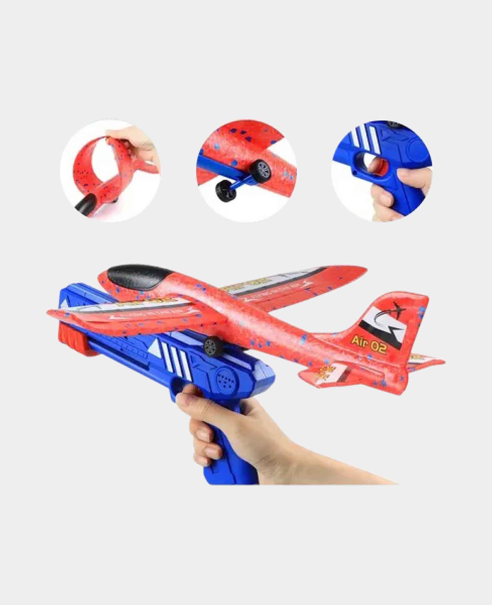 Schaumstoff Katapult Spielzeug Wurfgleiter + Segel Flugzeuge, 5-tlg.