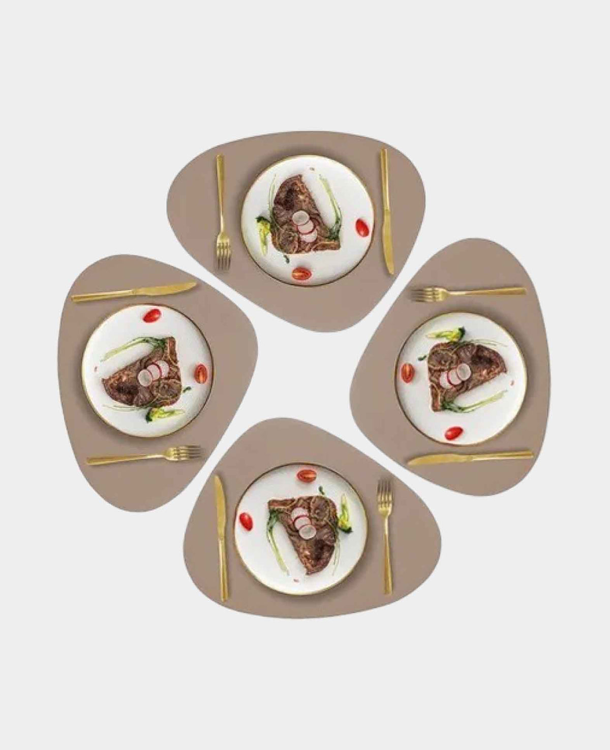 (Set of 4) 39x33cm Heat-Resistant Leather Table Underlays