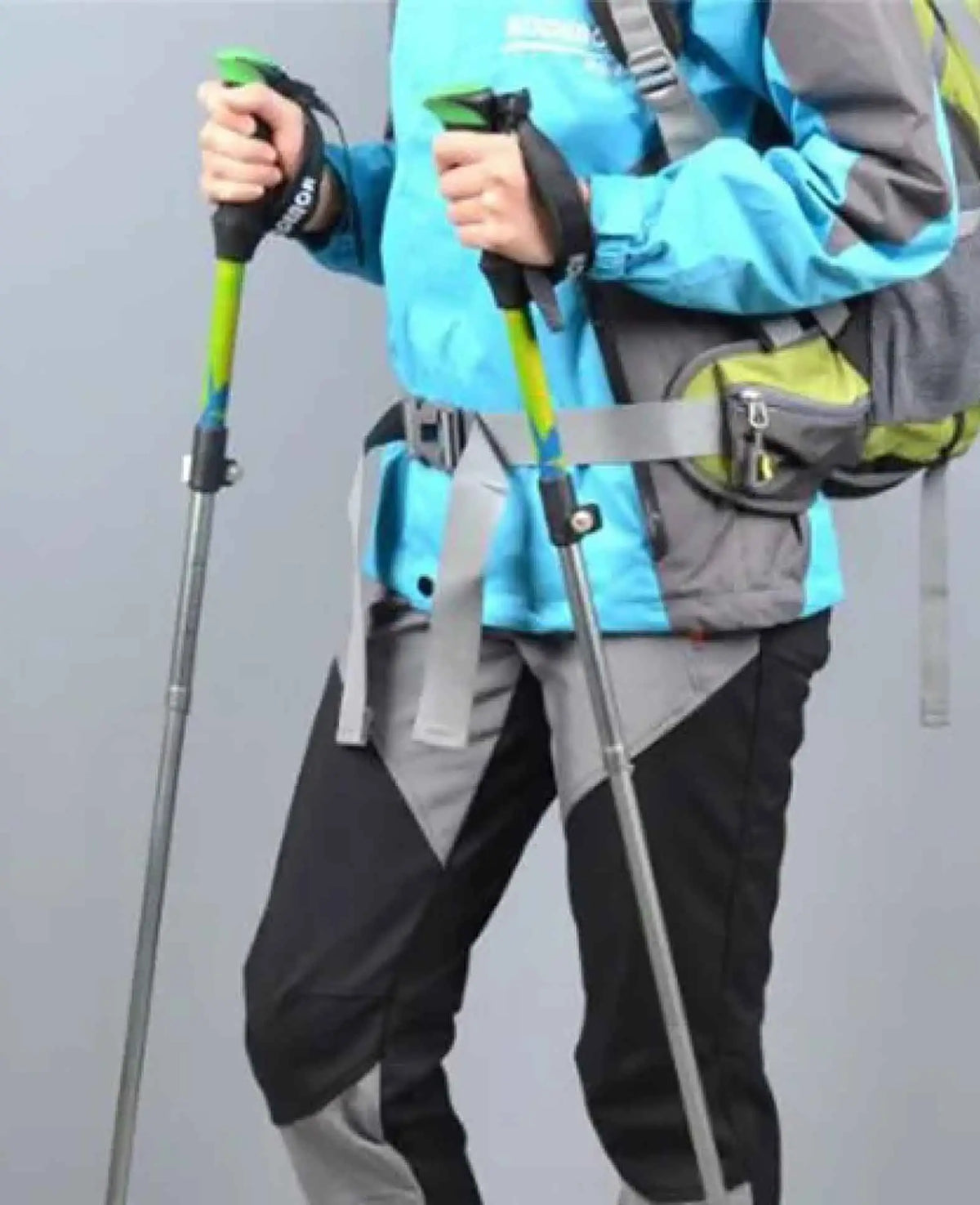 (Set of 2) Foldable Aluminum Trekking Hiking Pole Nordic Walking Stick