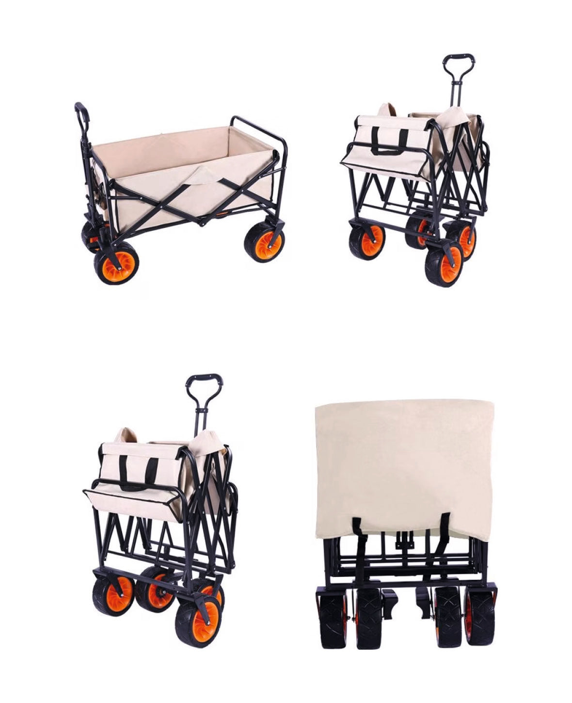 (150L) Foldable Hand Cart Outdoor Wagon Camping Transport Aid