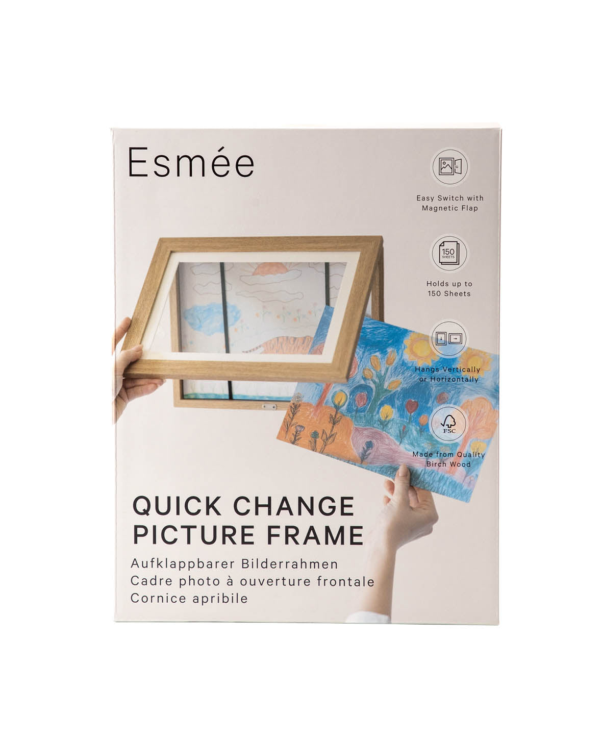 (34x25.5cm) Refillable Wooden Picture Frame Foldable Decorative Photo Frame with