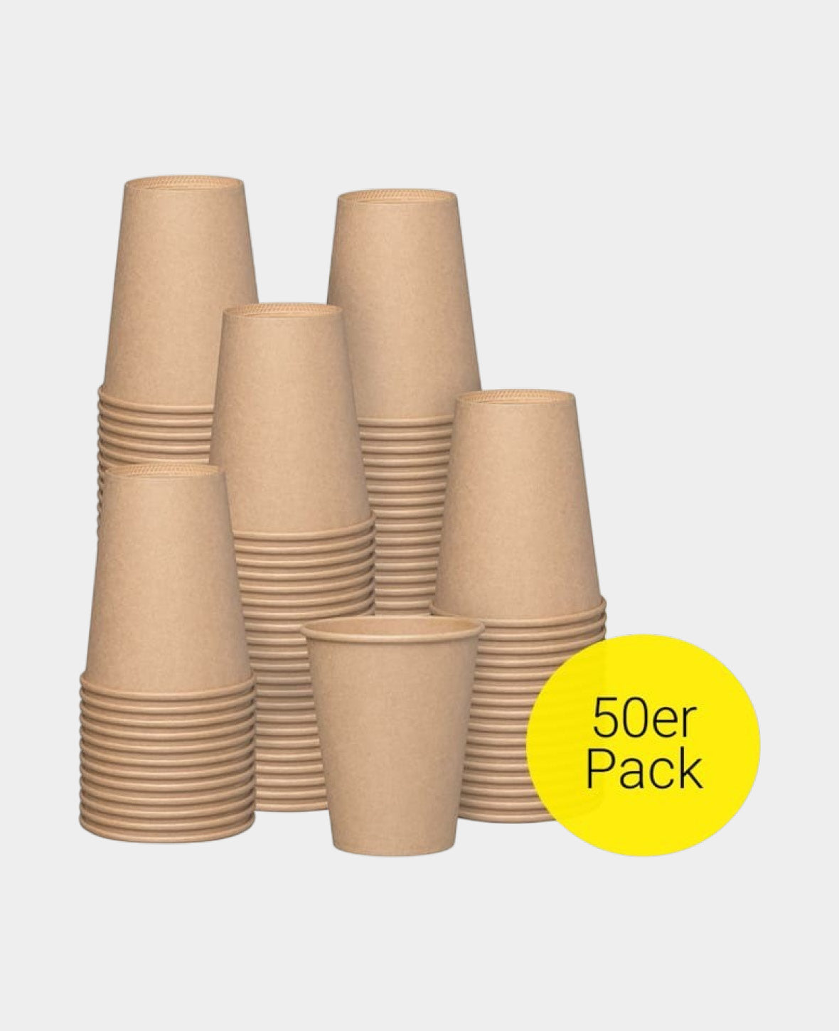 Einweg Papp Becher Party Geschirr Trinkbecher - Braun, 245ml, 50 Stk.